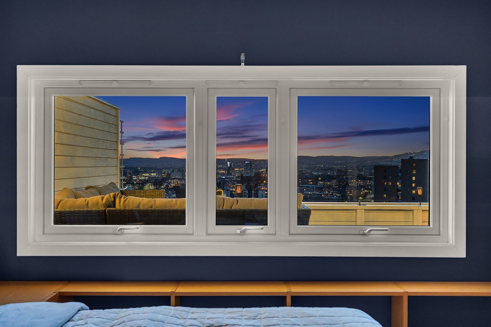 Nyt flotte solnedganger fra soverommmet Galleribilde