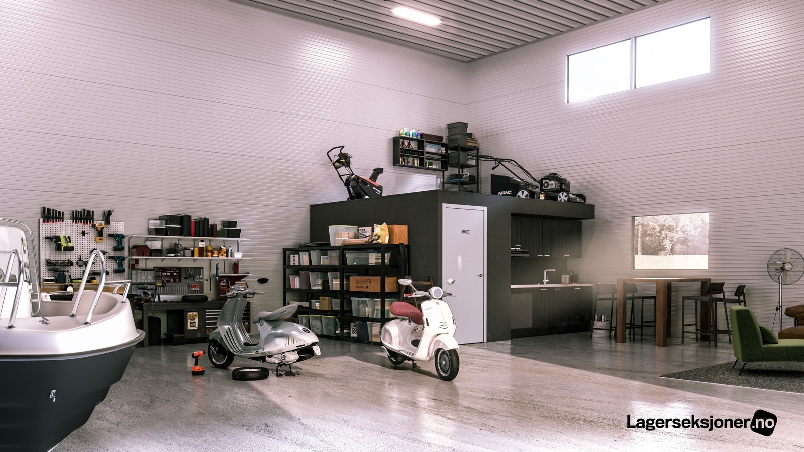 Perfekt til hobby, lager og opplag. Galleribilde