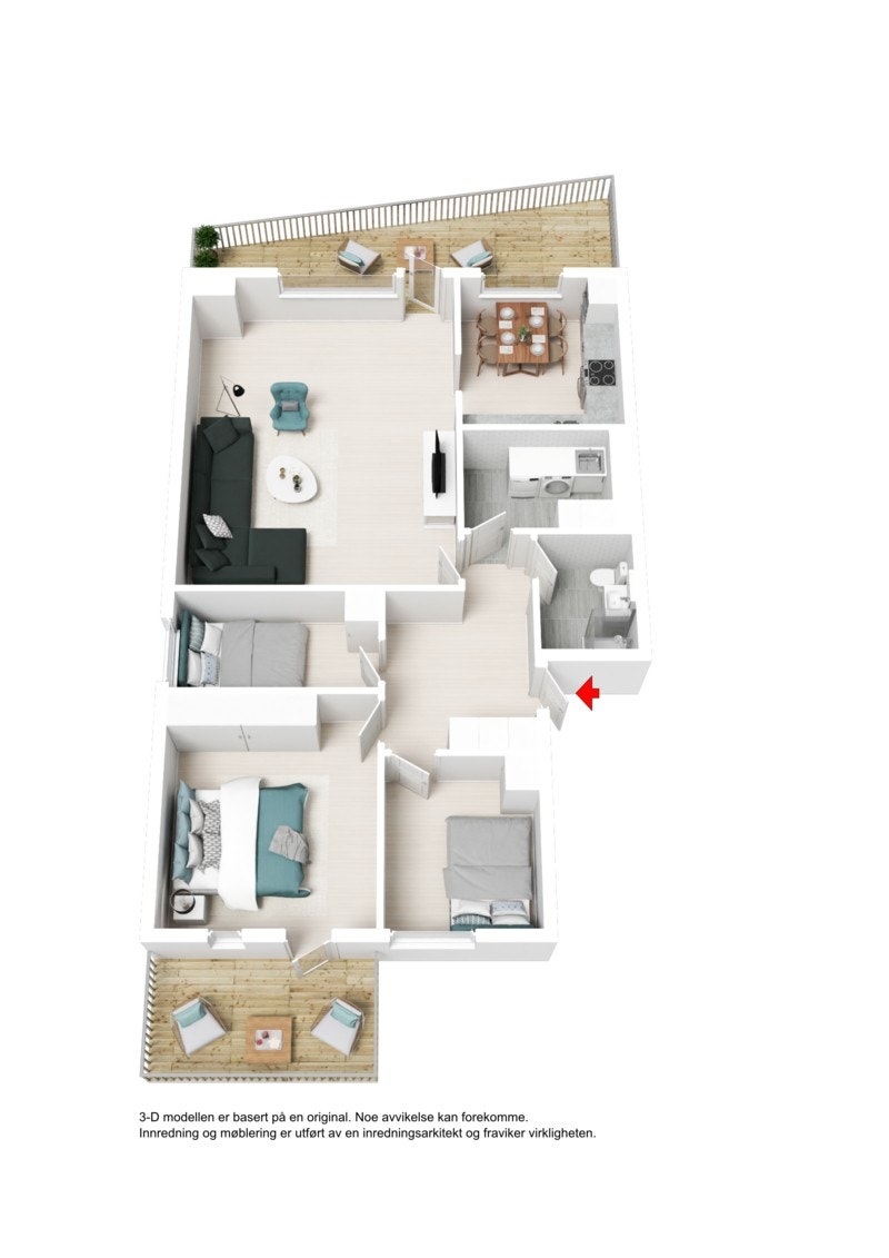3D plantegning Galleribilde