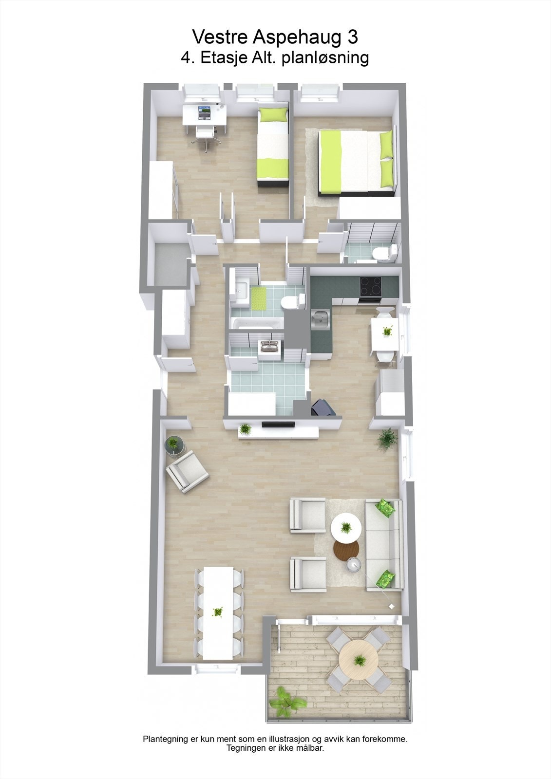 3D plantegning alternativ Galleribilde