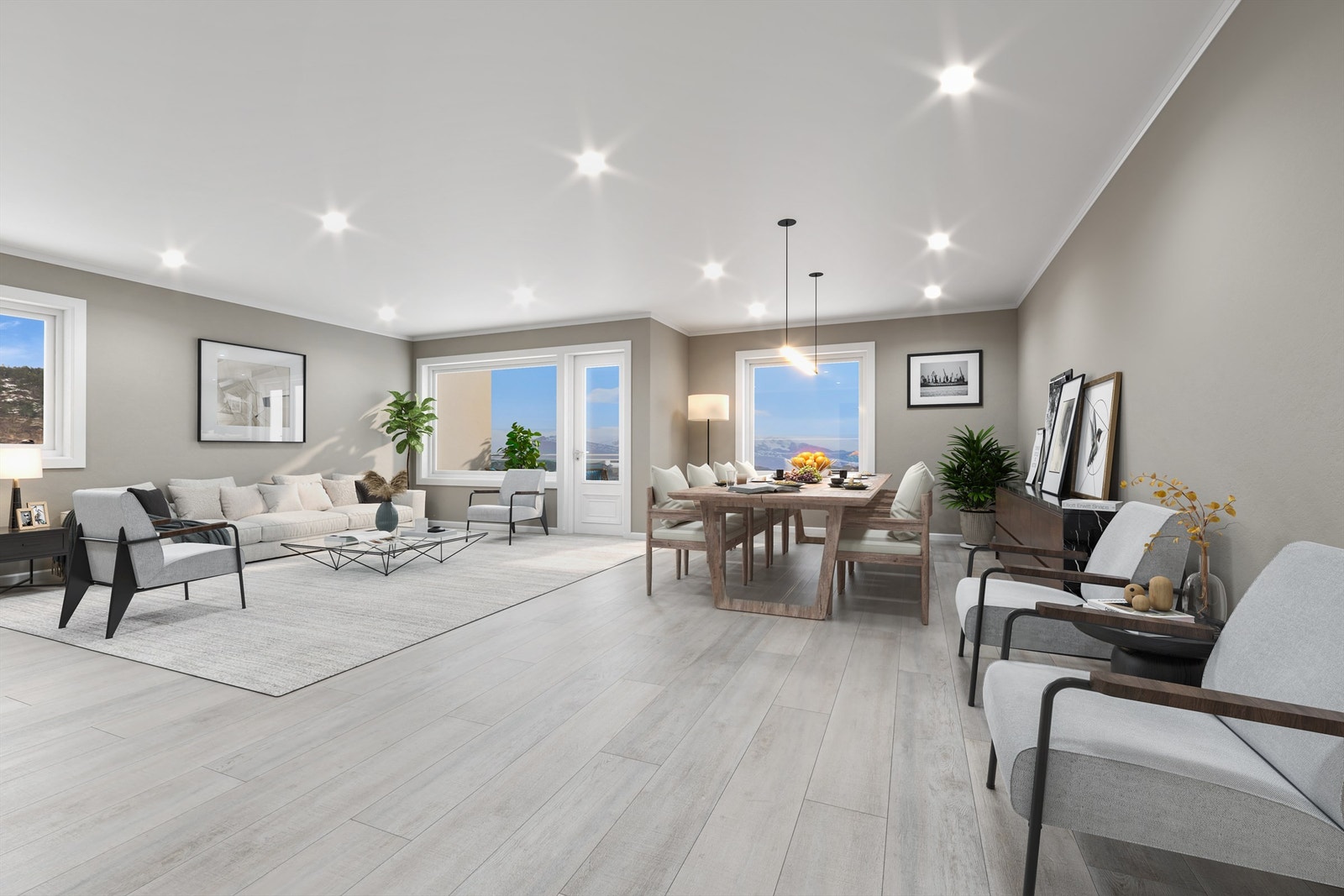 3 D illustrasjon/digital styling som viser hvordan leiligheten kan bli Galleribilde