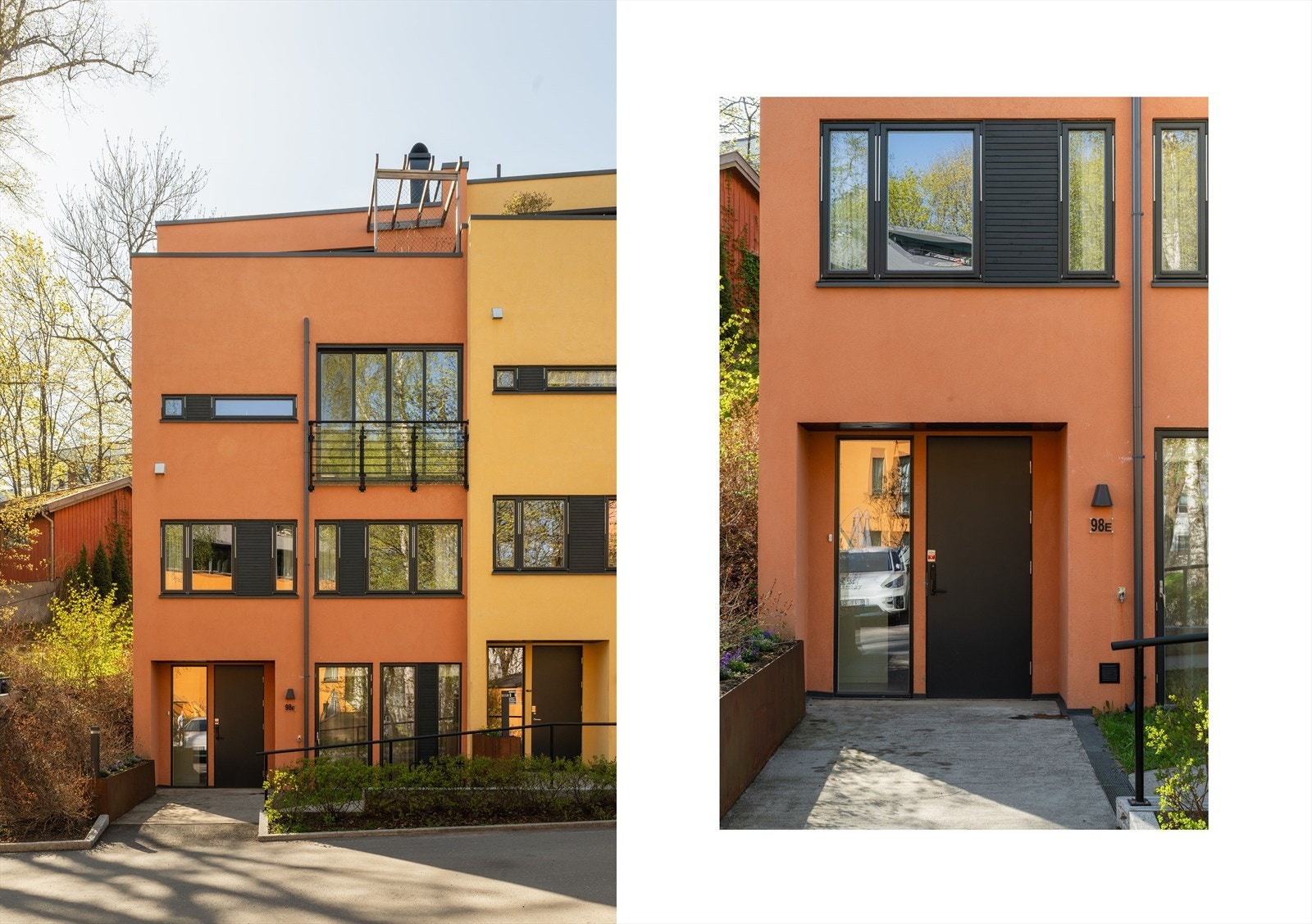 Lekkert townhouse tegnet av Mellbye arkitekter som ble nominert til Oslo Bys Arkitekturpris i 2019. Galleribilde