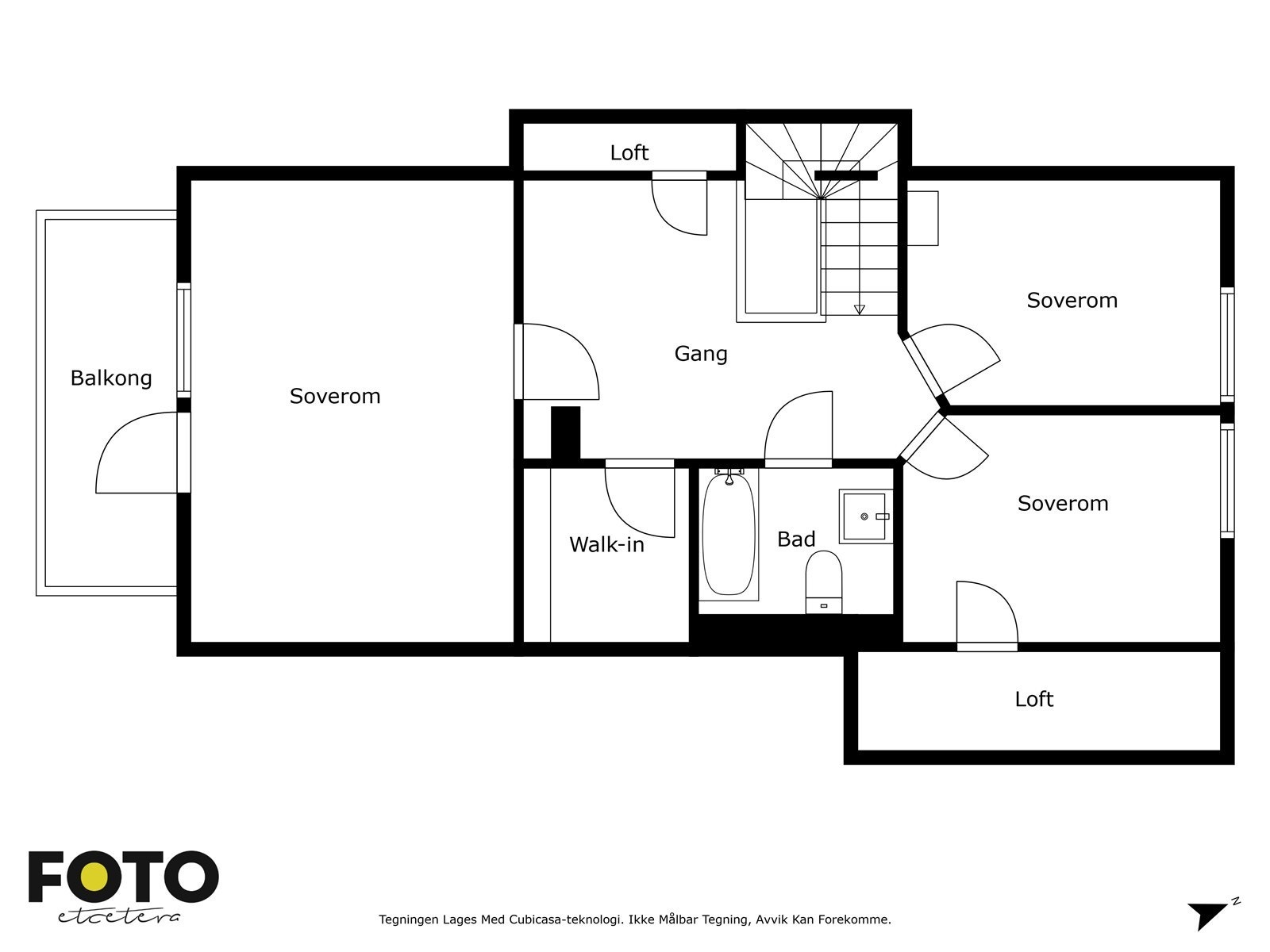 Veiledende plantegning 2. etasje - Ikke målbar Galleribilde