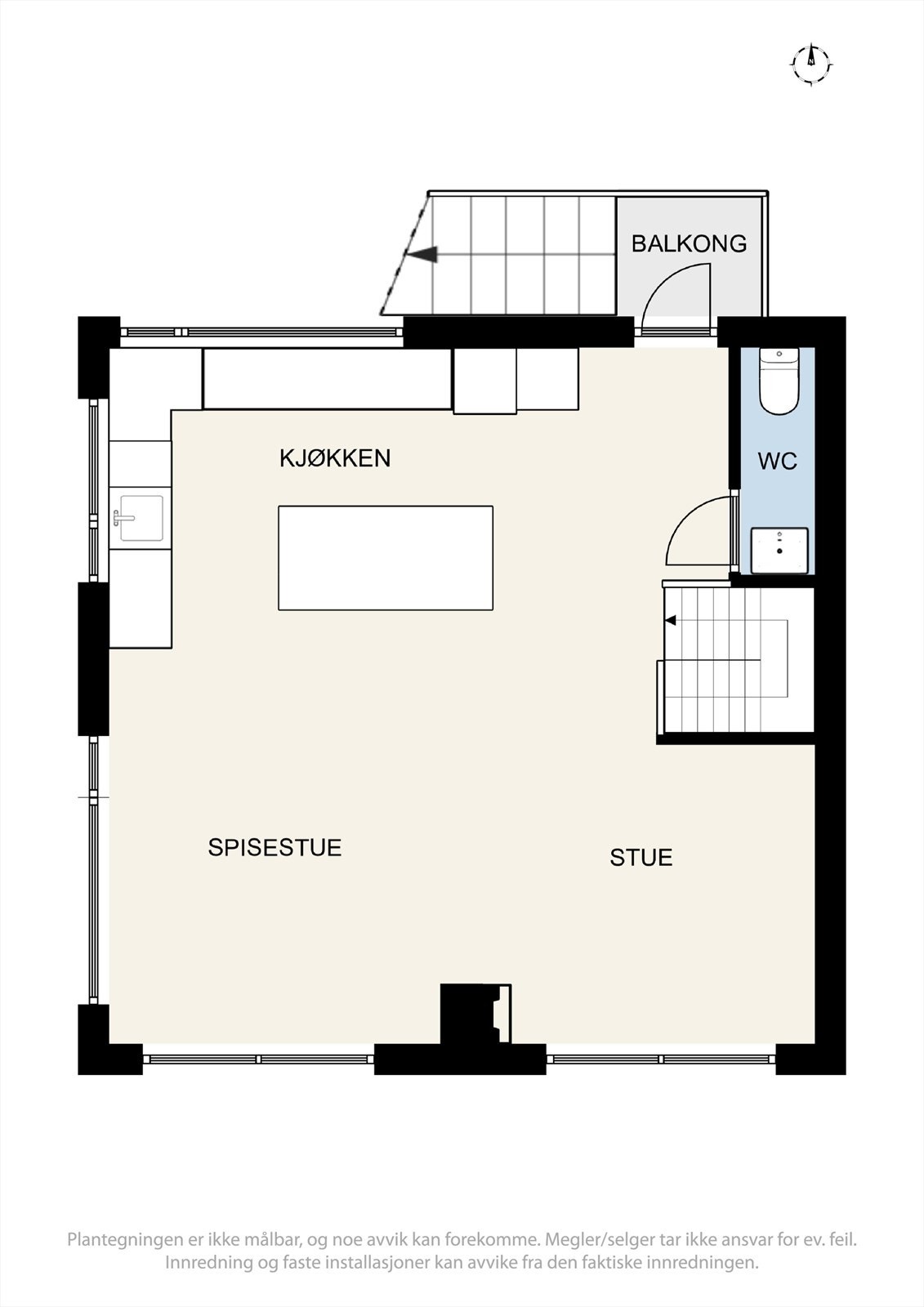 Vi starter i boligens andre etasje. Galleribilde