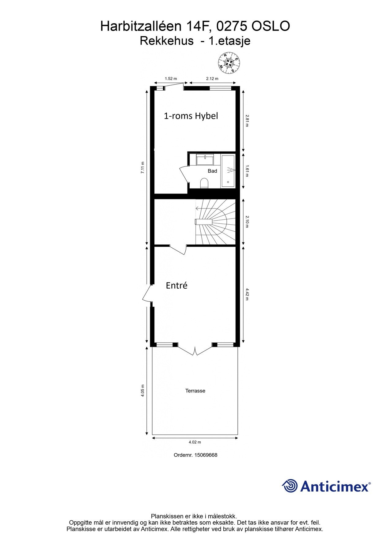 Alternativ planløsning med hybeldel. Galleribilde