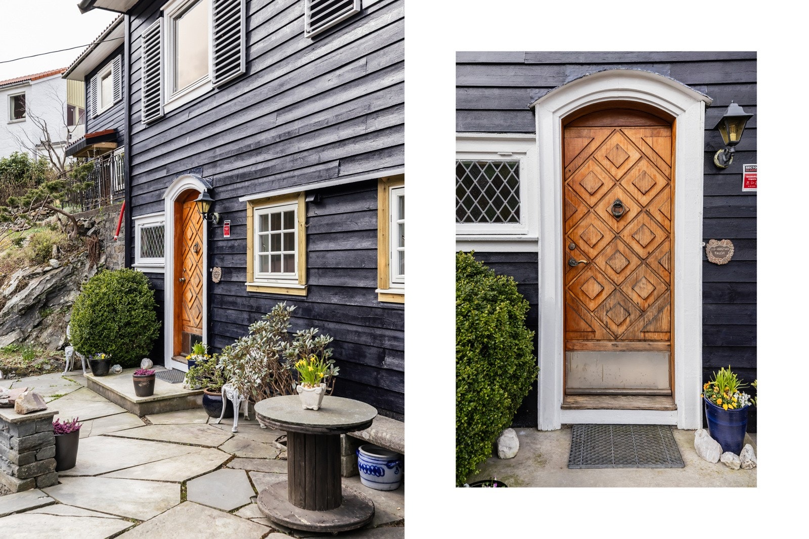 Bilen parkerer du trygt i garasjen, og et flott inngangsparti ønsker deg velkommen hjem etter en dag på farten. Galleribilde