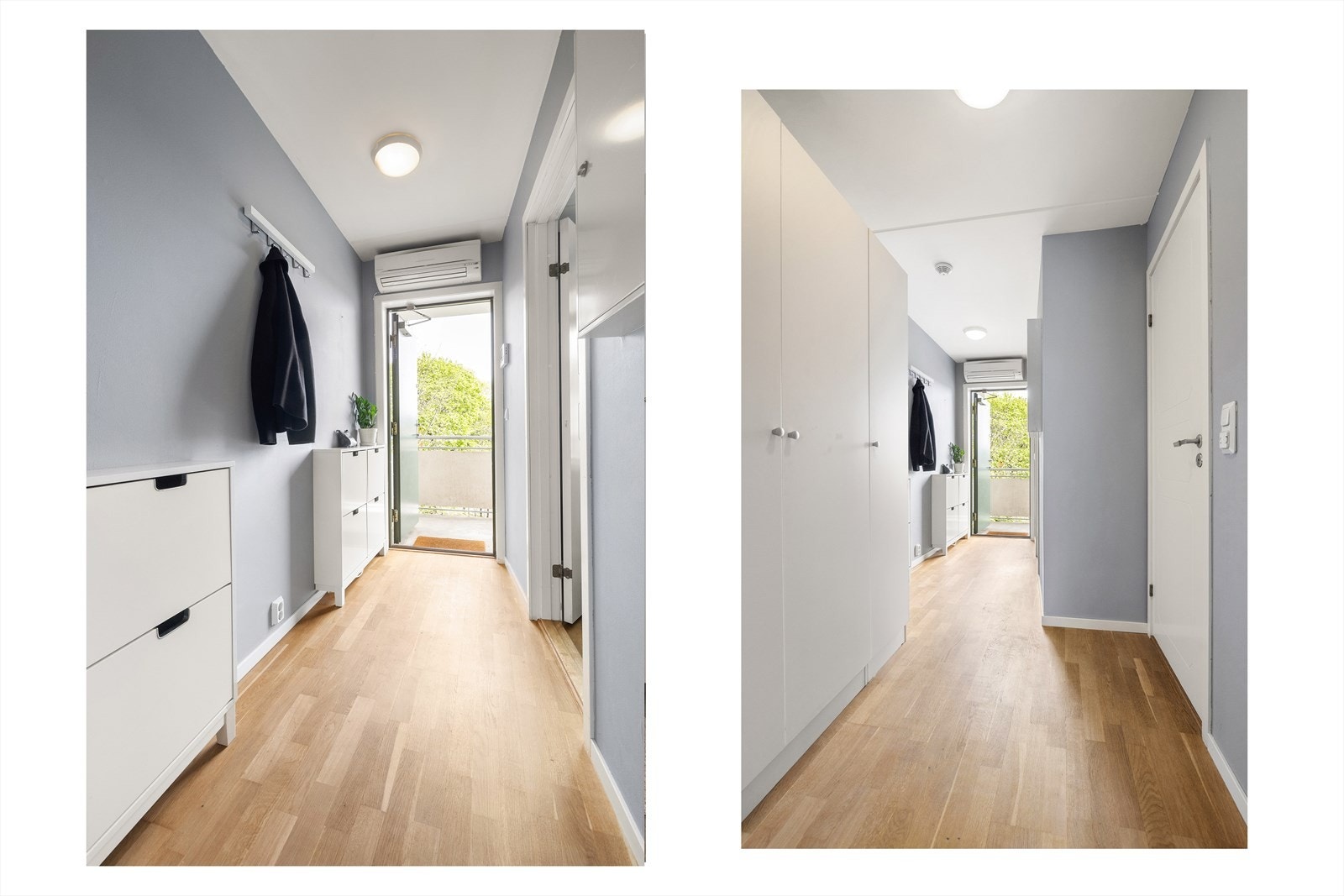 Det er plass til skap, knagger og skohylle for oppbevaring av yttertøy. Her er det godt med lagringsplass. Velkommen inn! Galleribilde