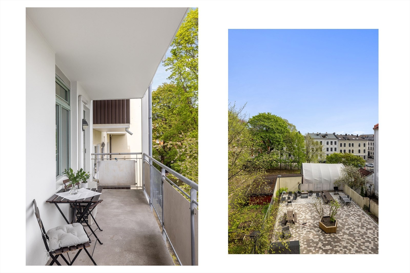 Svalgangen oppleves som en ekstra, privat uteplass med fantastiske solforhold om morgenen, ettersom leiligheten er en endeleilighet uten at andre beboere passerer. Galleribilde