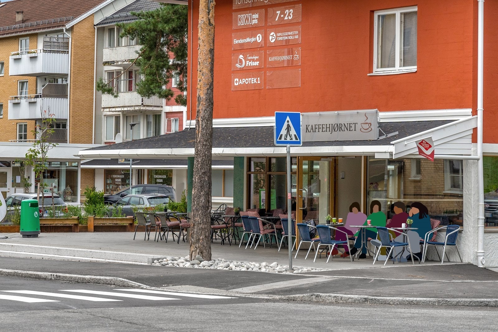Fra Tonsehagen Senter med Kiwi og Kaffehjørnet. Galleribilde