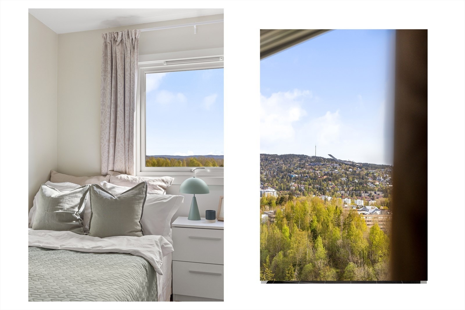 Alle rom er malt i tiltalende farger, og har en-stavs parkett på gulv Galleribilde