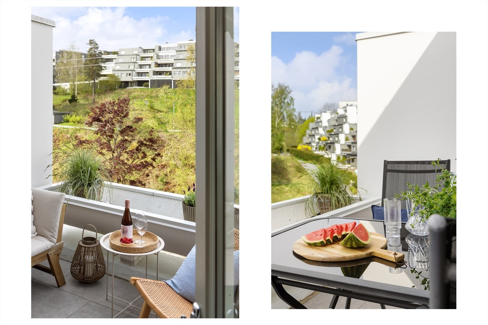 Begge terrasser ble flislagt i 2020 Galleribilde