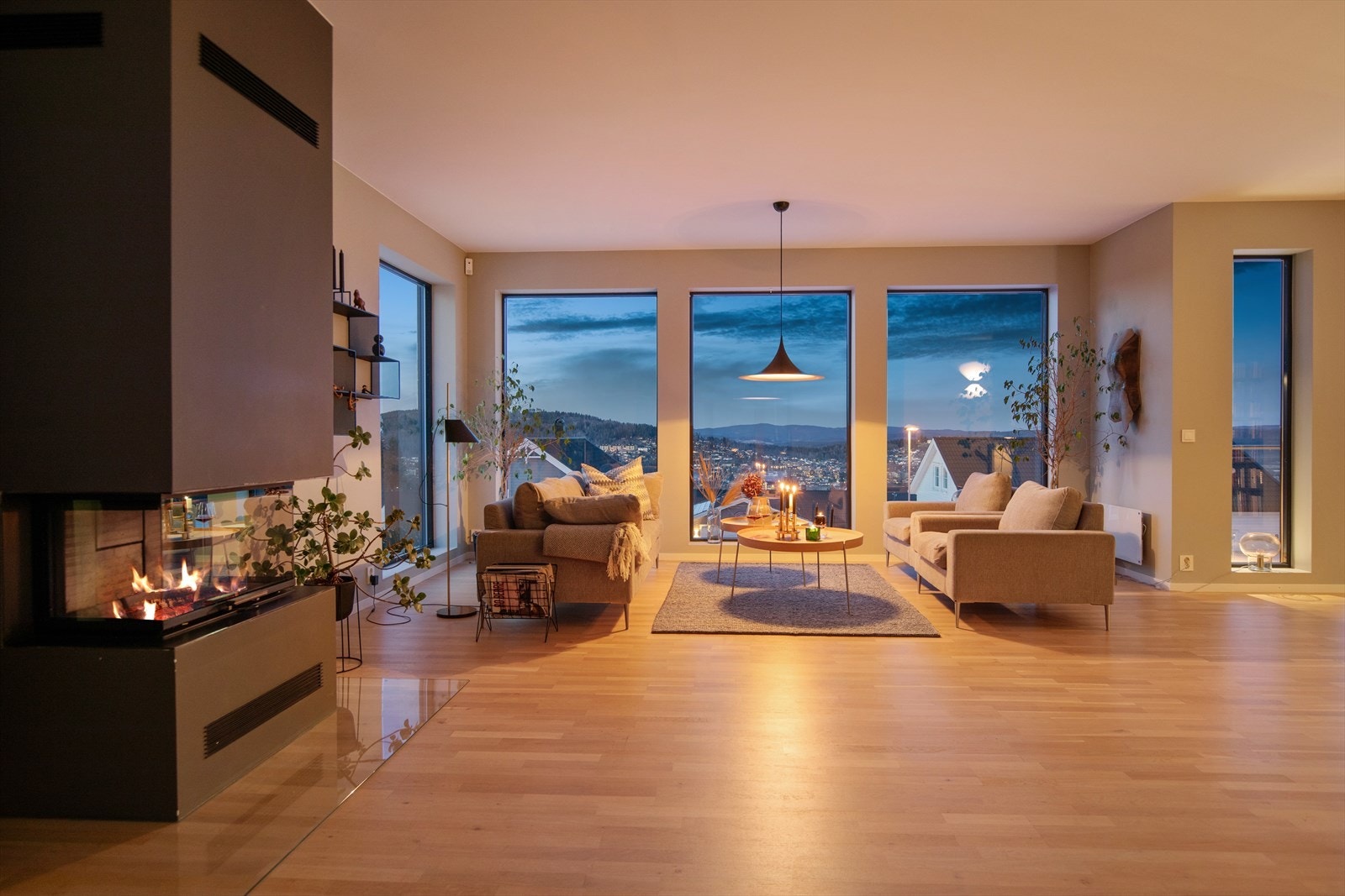 Fra salongen er det flott utsikt til sentrum og festningen. Galleribilde