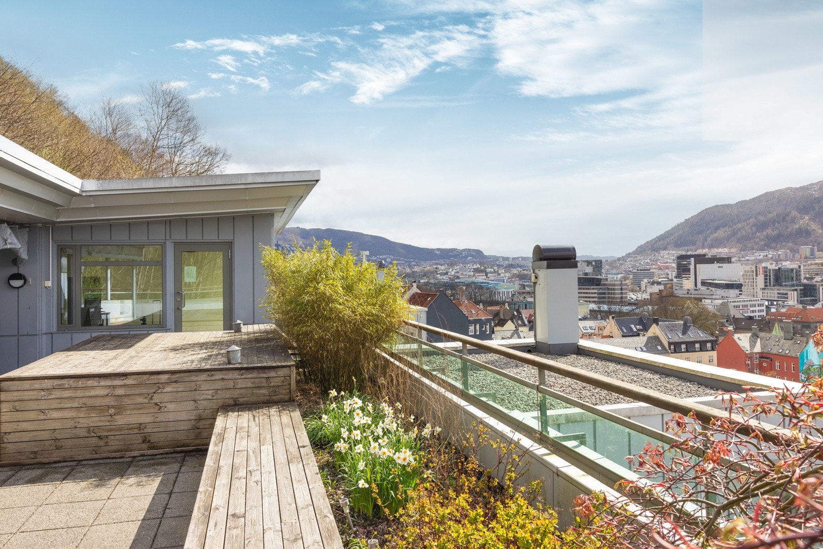 Felles takterrasse som har fantastiske utsikter mot nærmiljøet. Galleribilde