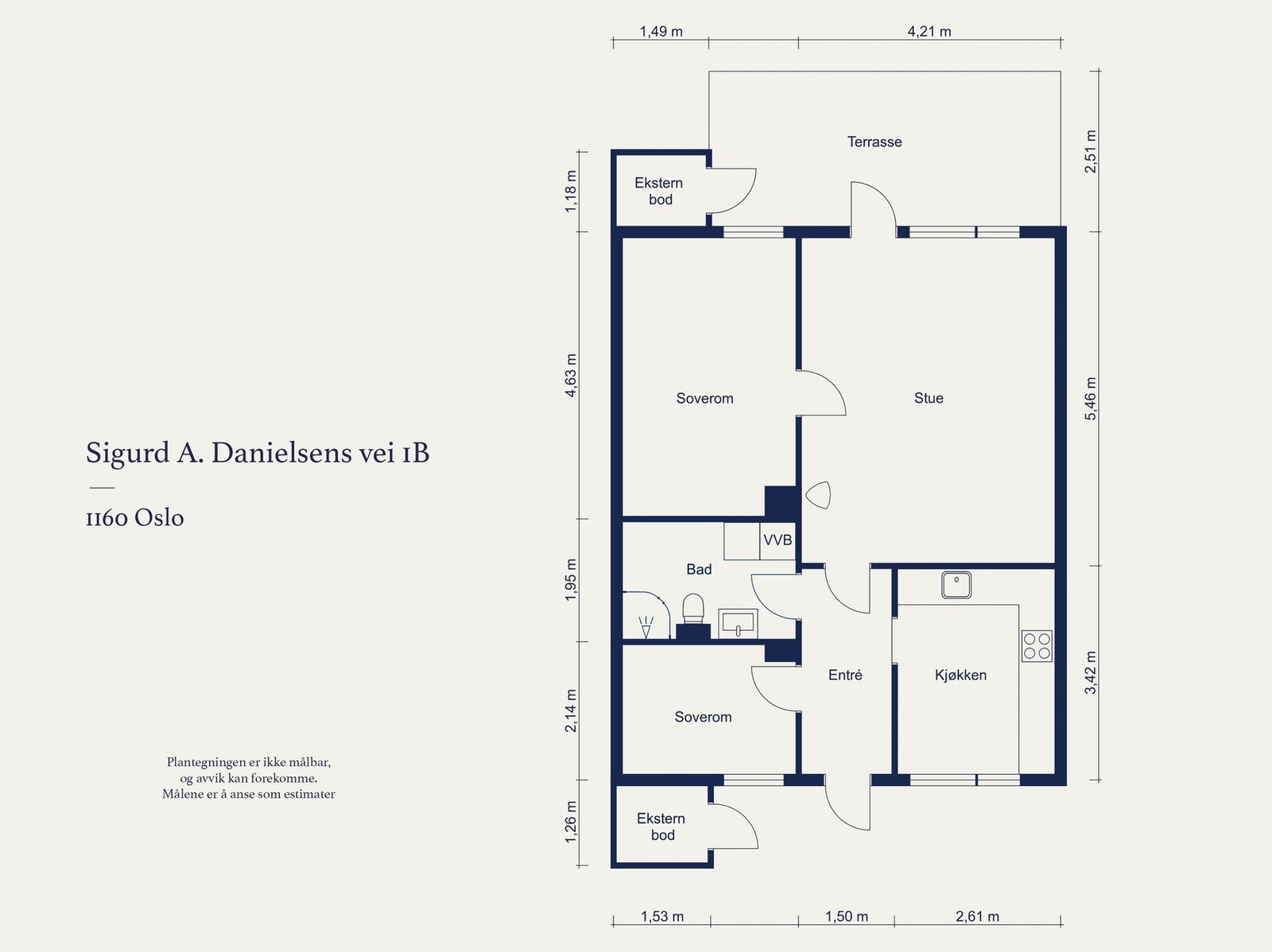 Leiligheten har en praktisk planløsning som skaper en lun atmosfære. Galleribilde