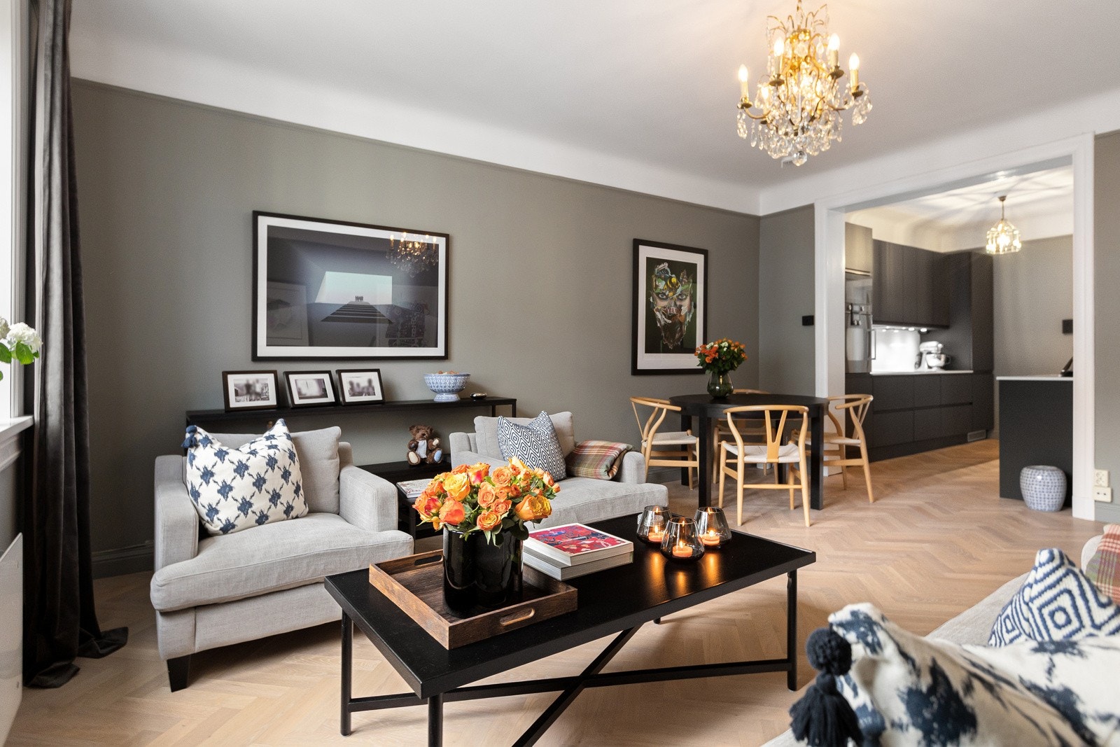 Leiligheten har god arealutnyttelse med kjøkken og stue i ett og samme rom. Galleribilde