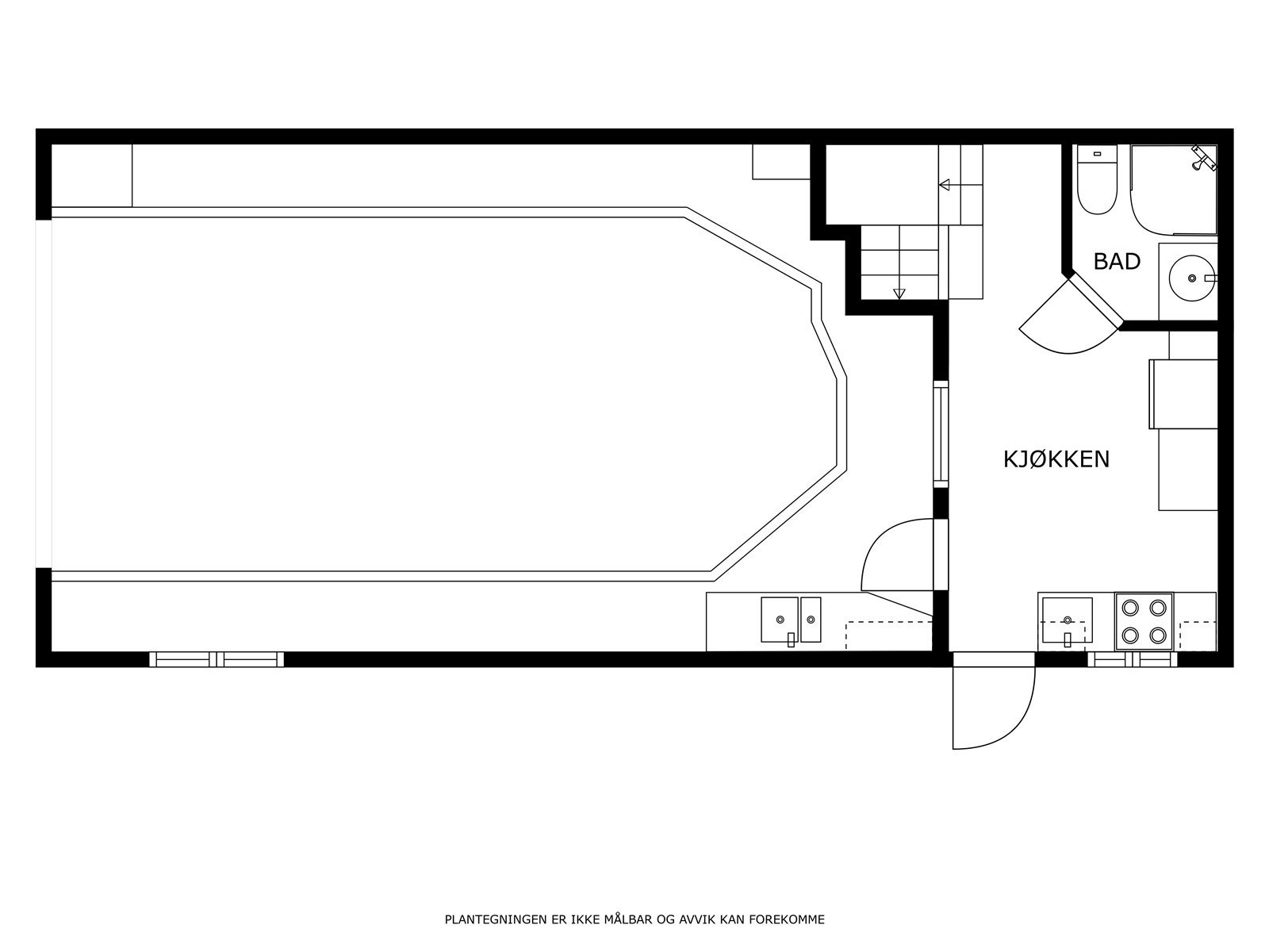 I 1. etasje er det følgende planløsning. Galleribilde