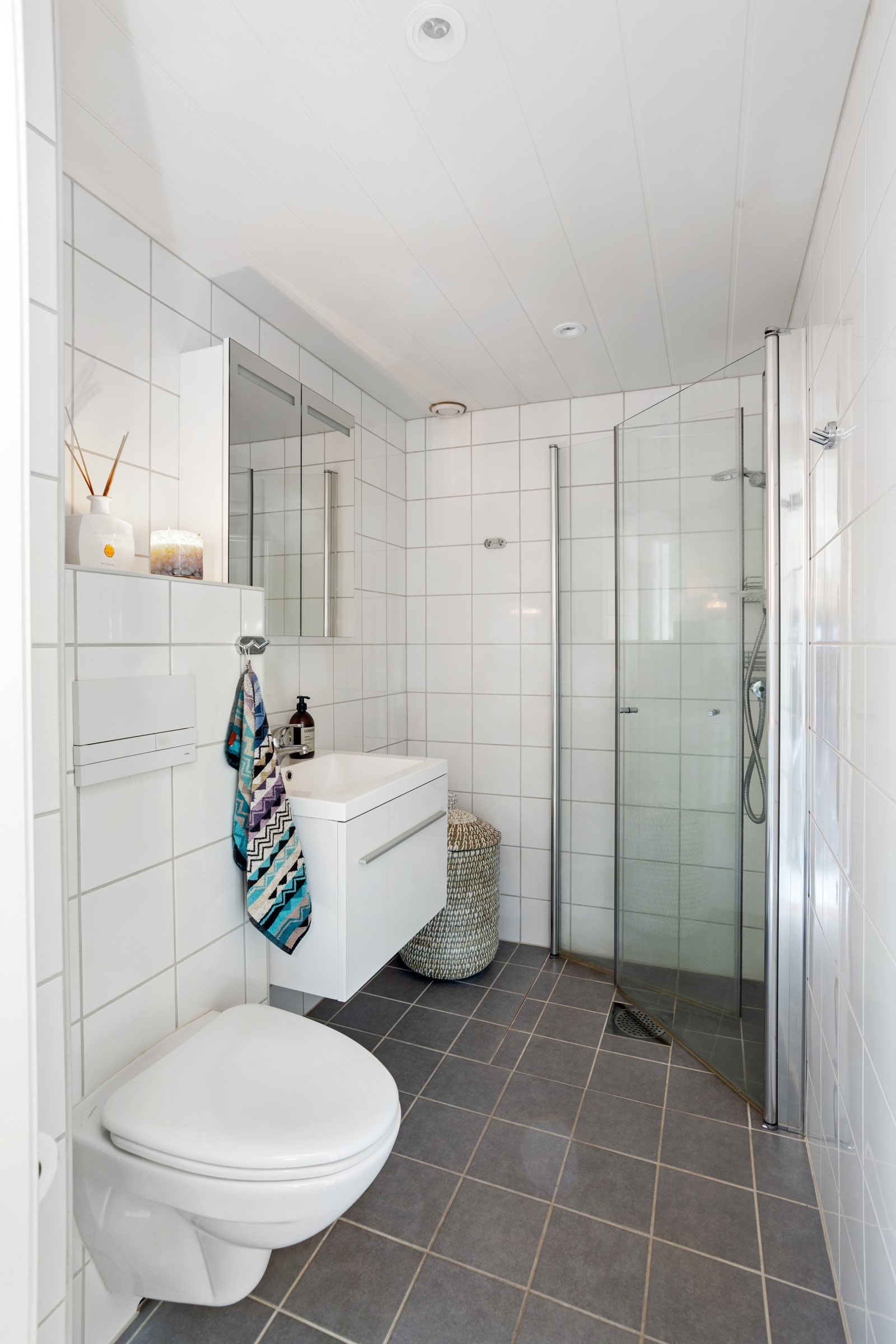 Pent bad med opplegg for vaskemaskin. Galleribilde