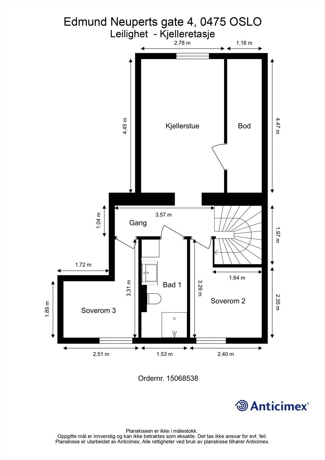Plantegning kjelleretasje. Galleribilde