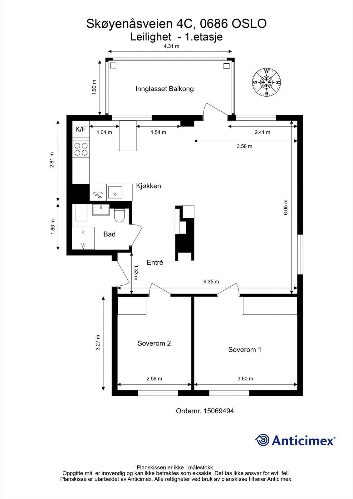 Leiligheten har en god planløsning og standard. Galleribilde
