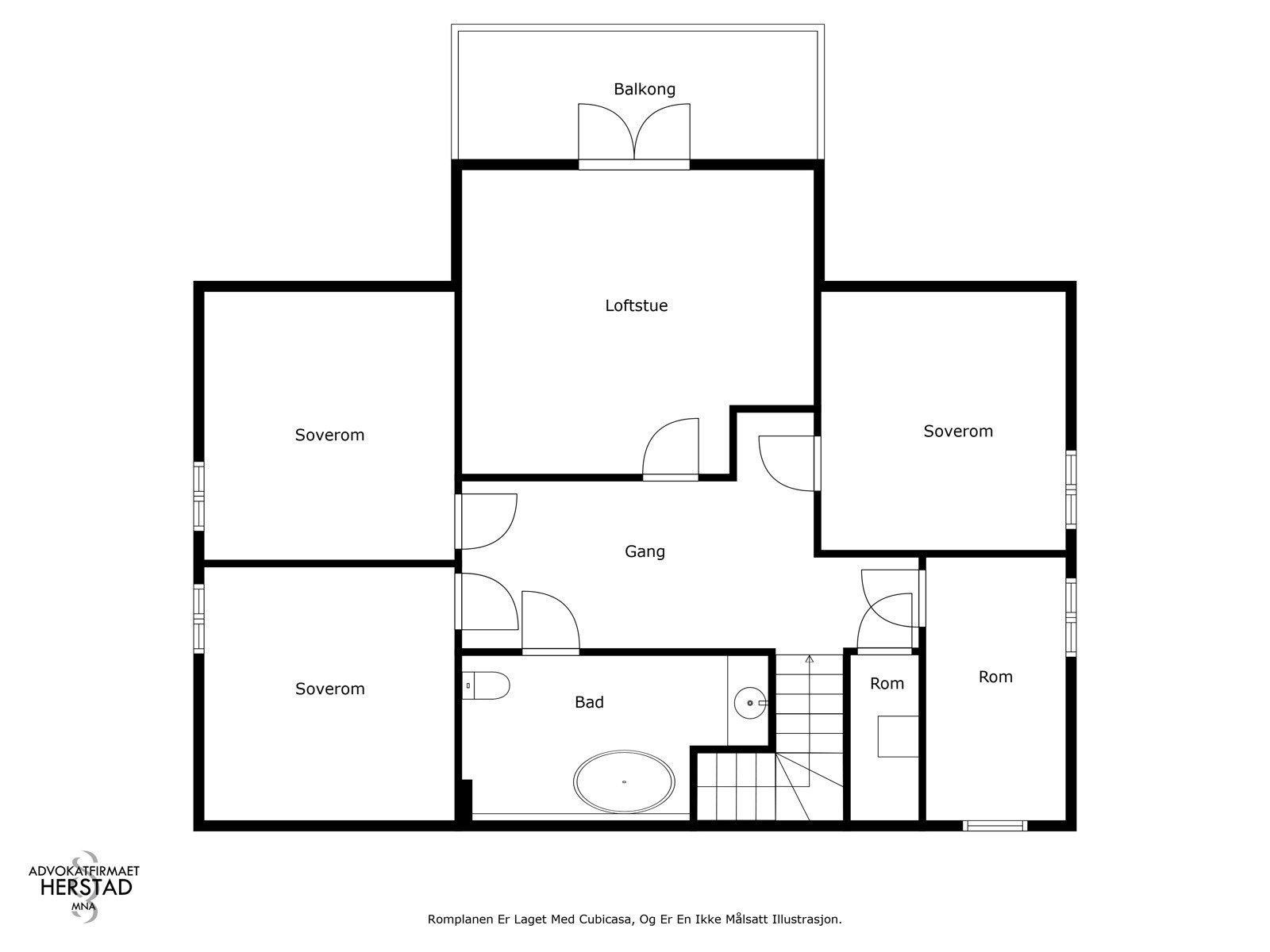 Planskisse hoveddel 2 etasje - ikke målsatt illustrasjon Galleribilde