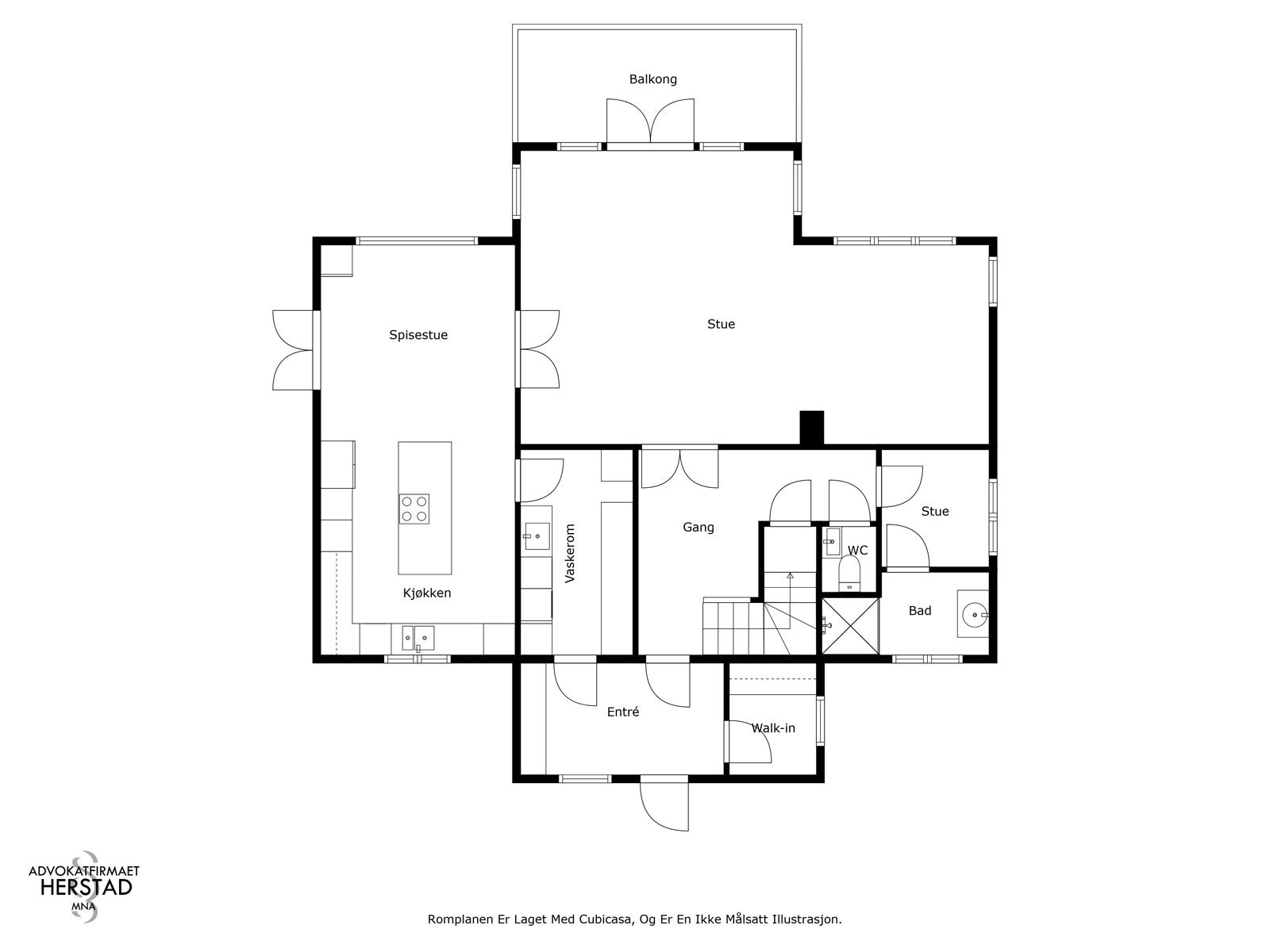 Planskisse hoveddel 1 etasje - ikke målsatt illustrasjon Galleribilde