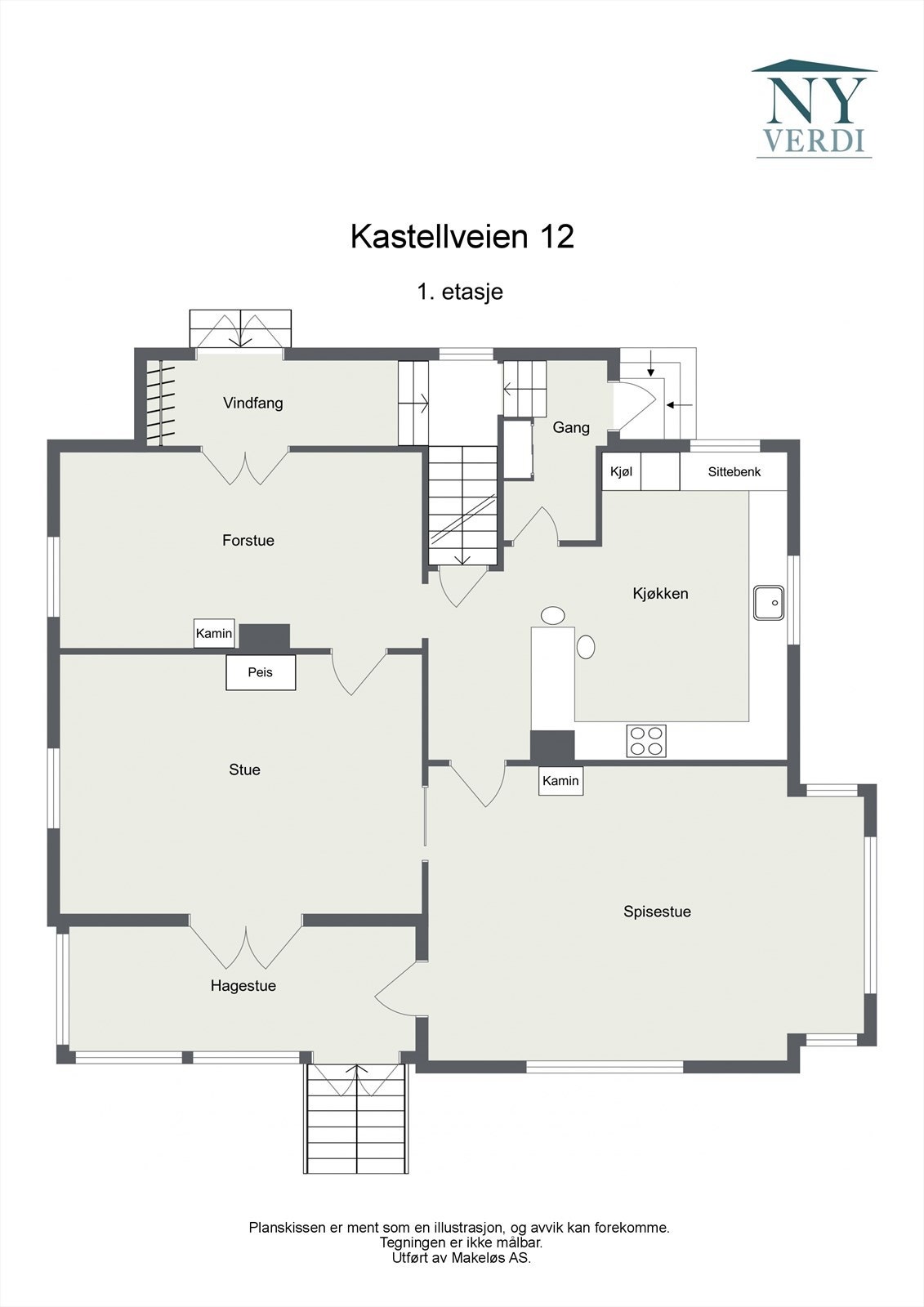 Plantegning 1. etasje. Galleribilde