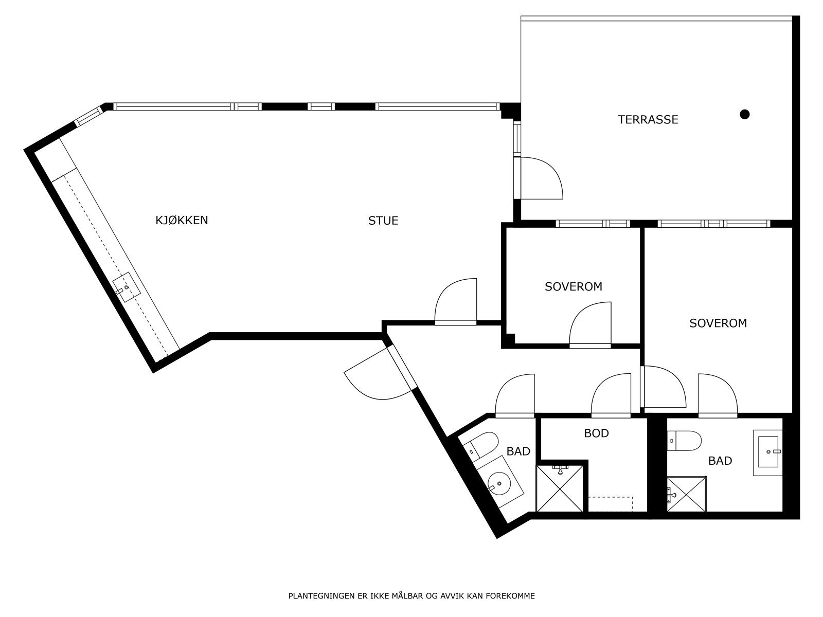 Vi starter med leilighetens planløsning Galleribilde