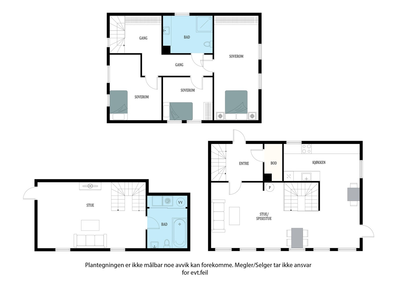 Planskisser alle etasjer. Galleribilde