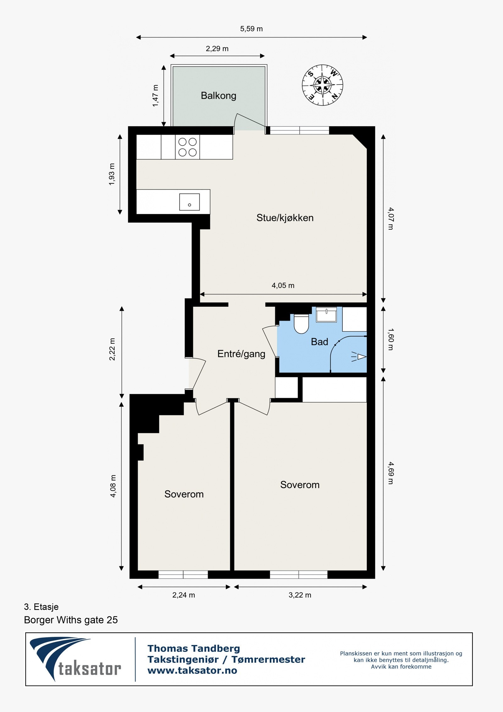 Målsatt planløsning. Galleribilde