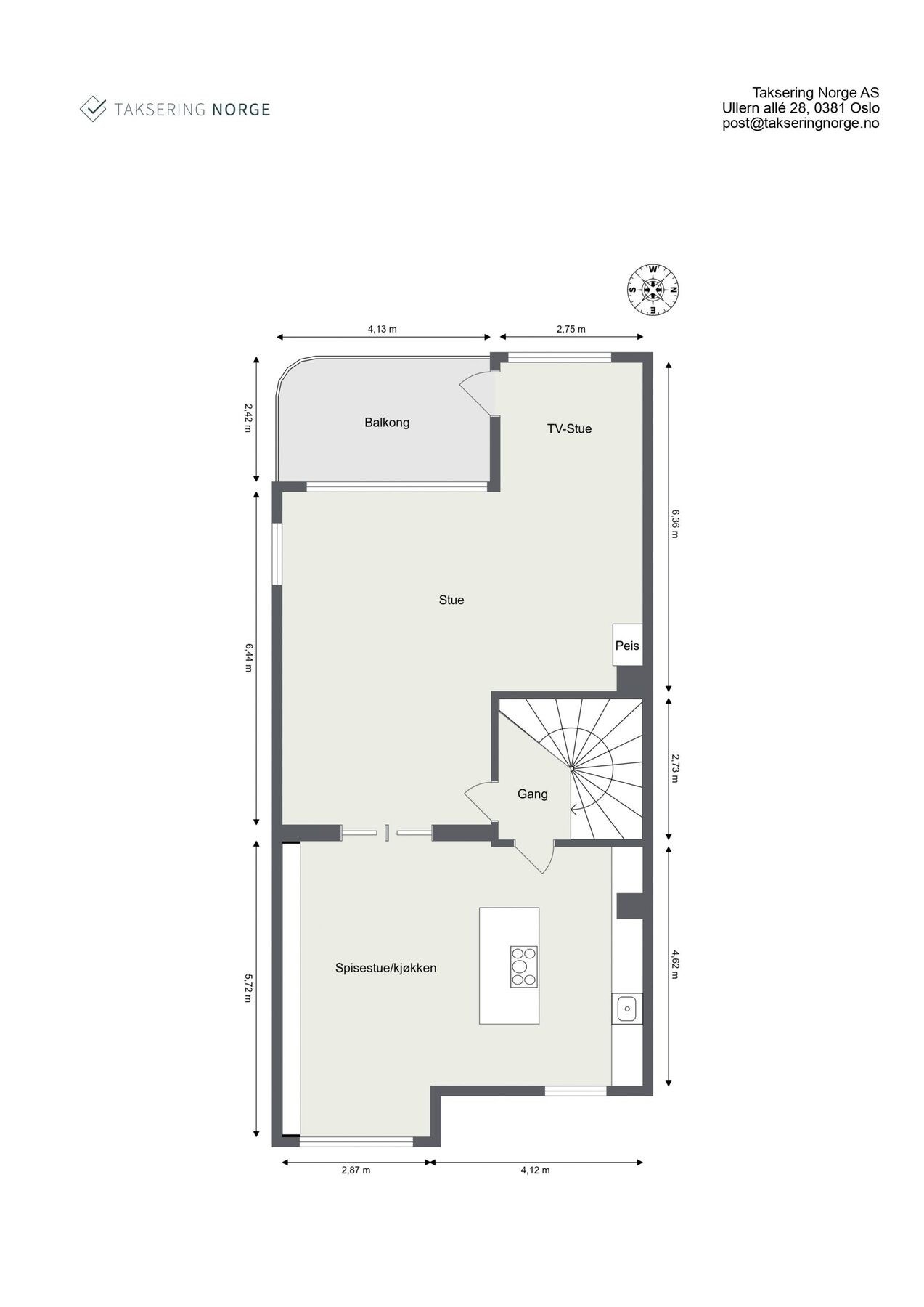 2. etasje består av gang, stue, TV-stue og spisestue/kjøkken. Galleribilde