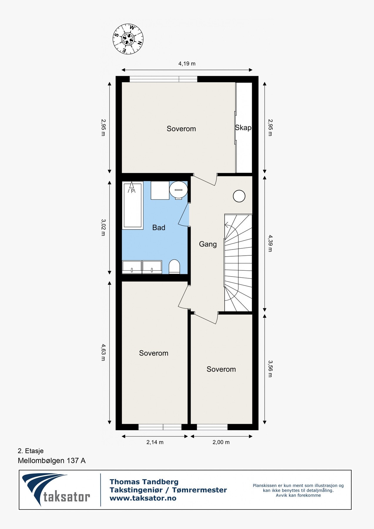 Plantegning 2. etasje Galleribilde