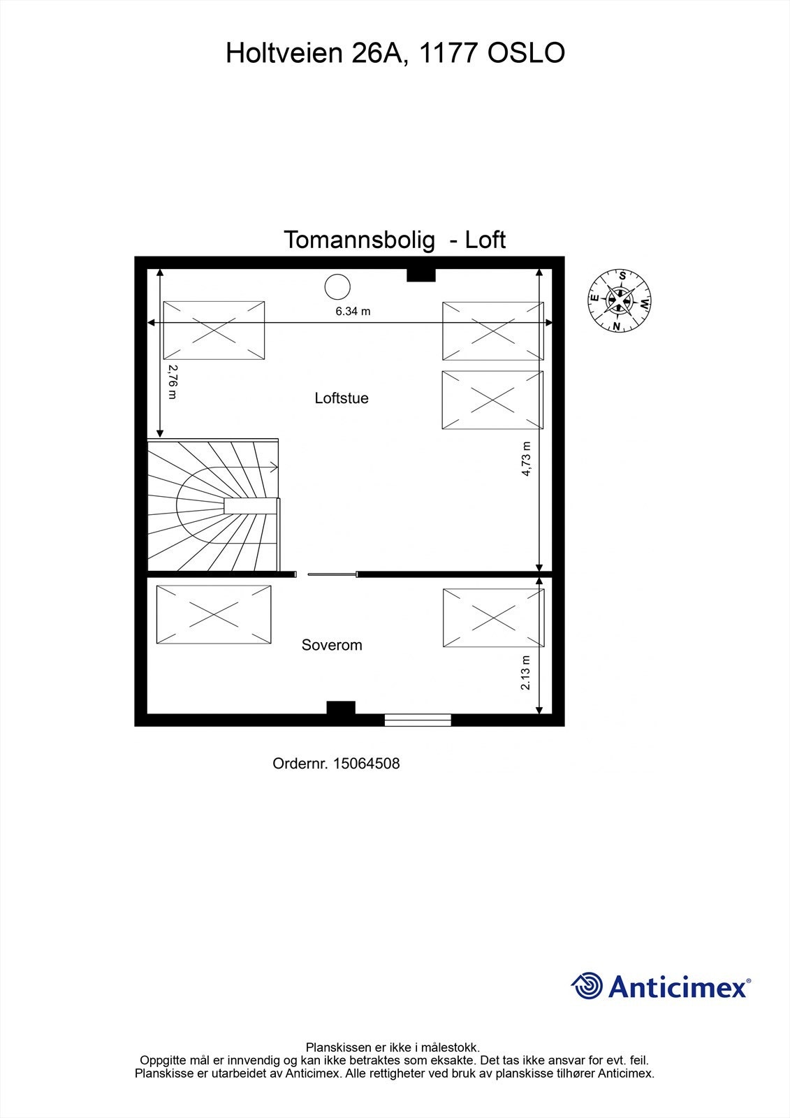 Plantegning loftsetasje Galleribilde