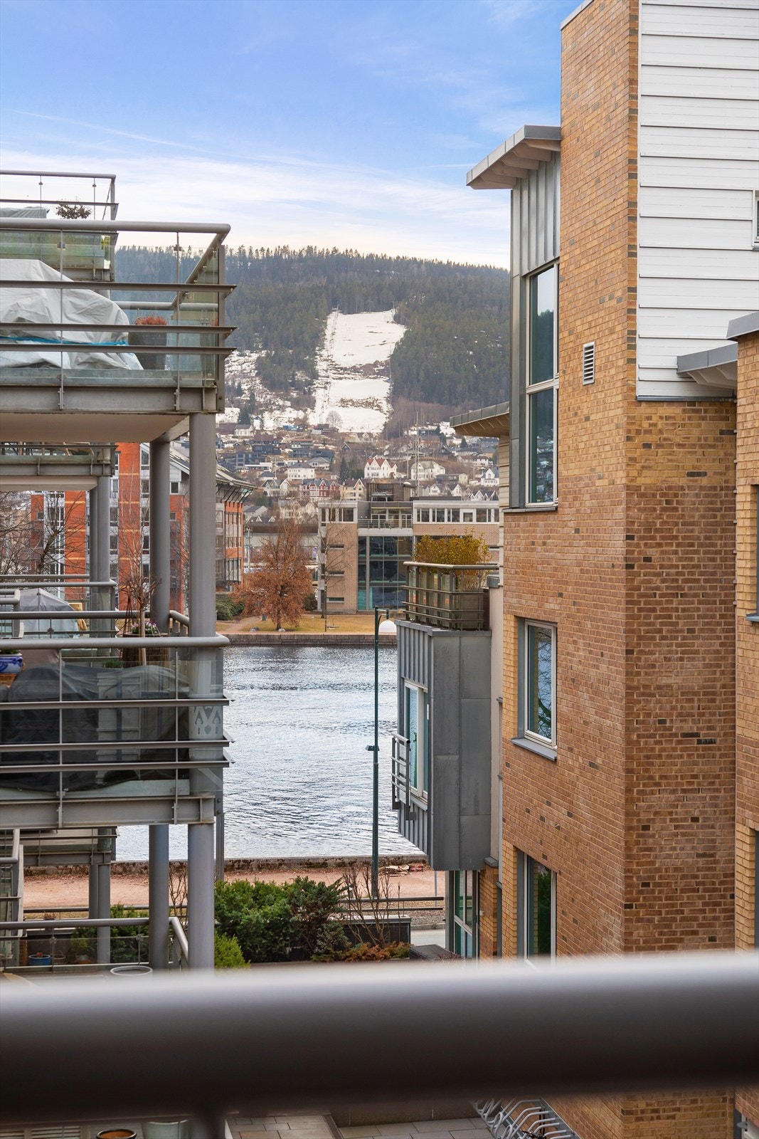 Elveutsikt mot Grønland og Haukåsbakken Galleribilde