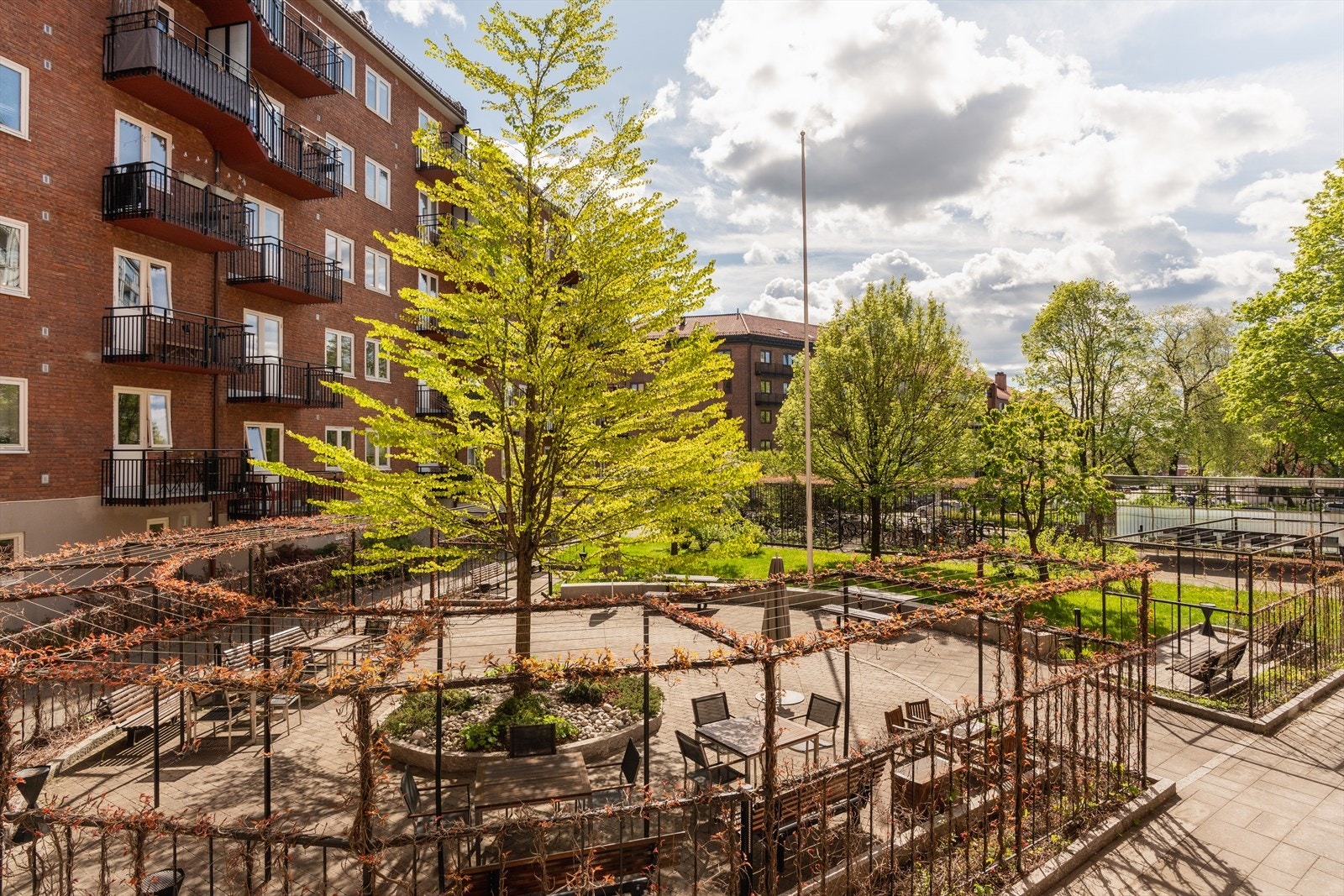 Hyggelig utsyn fra balkongen Galleribilde