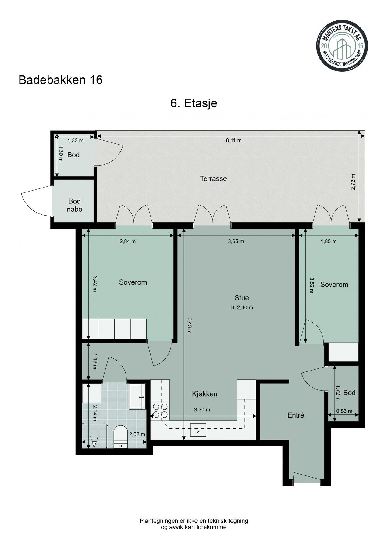 Leiligheten har en moderne og funksjonell planløsning. Galleribilde