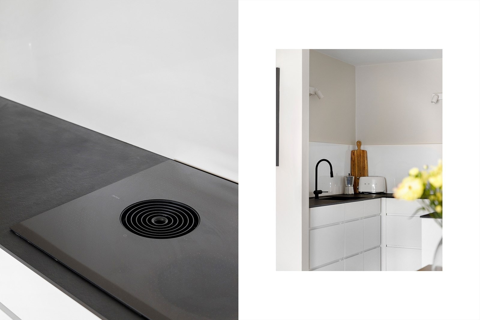 Det er montert kullfilterventilator, automatisk vannstopper og komfyrvakt for ekstra sikkerhet. Galleribilde