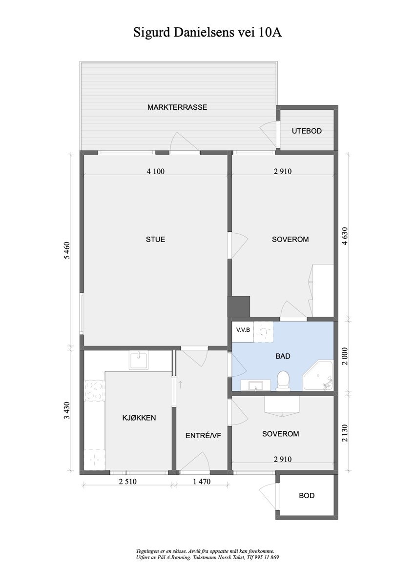 Målsatt plantegning Galleribilde