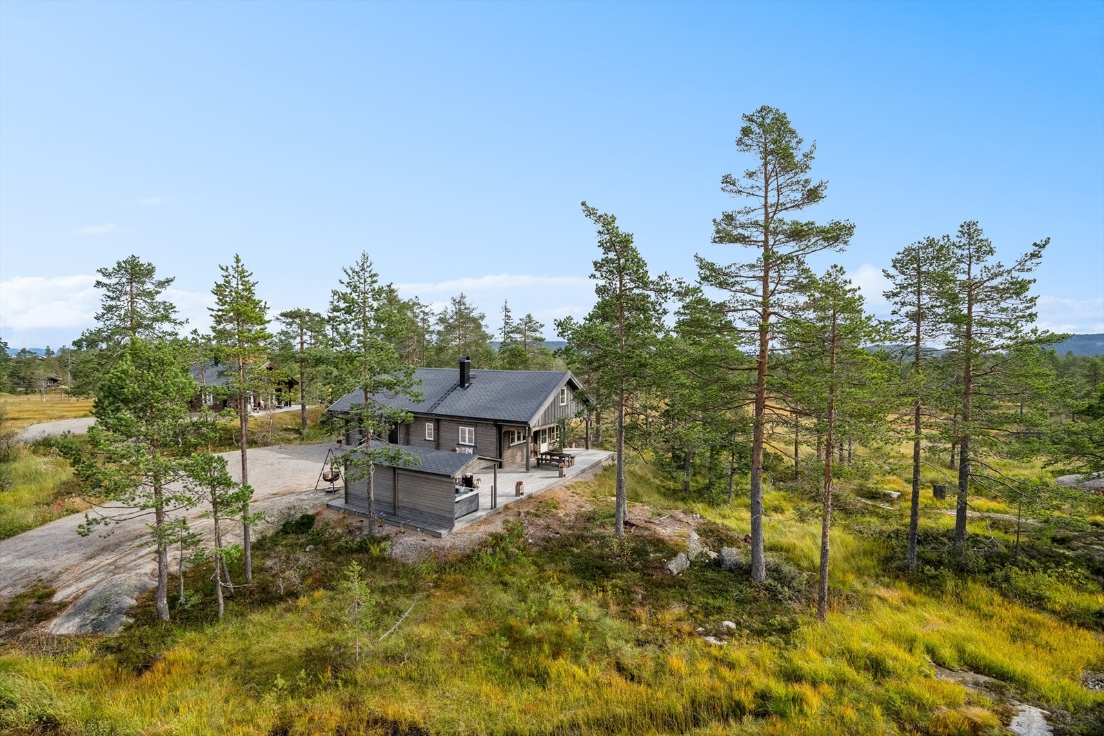 Her er det eiertomt og god plass mellom hyttene. Galleribilde