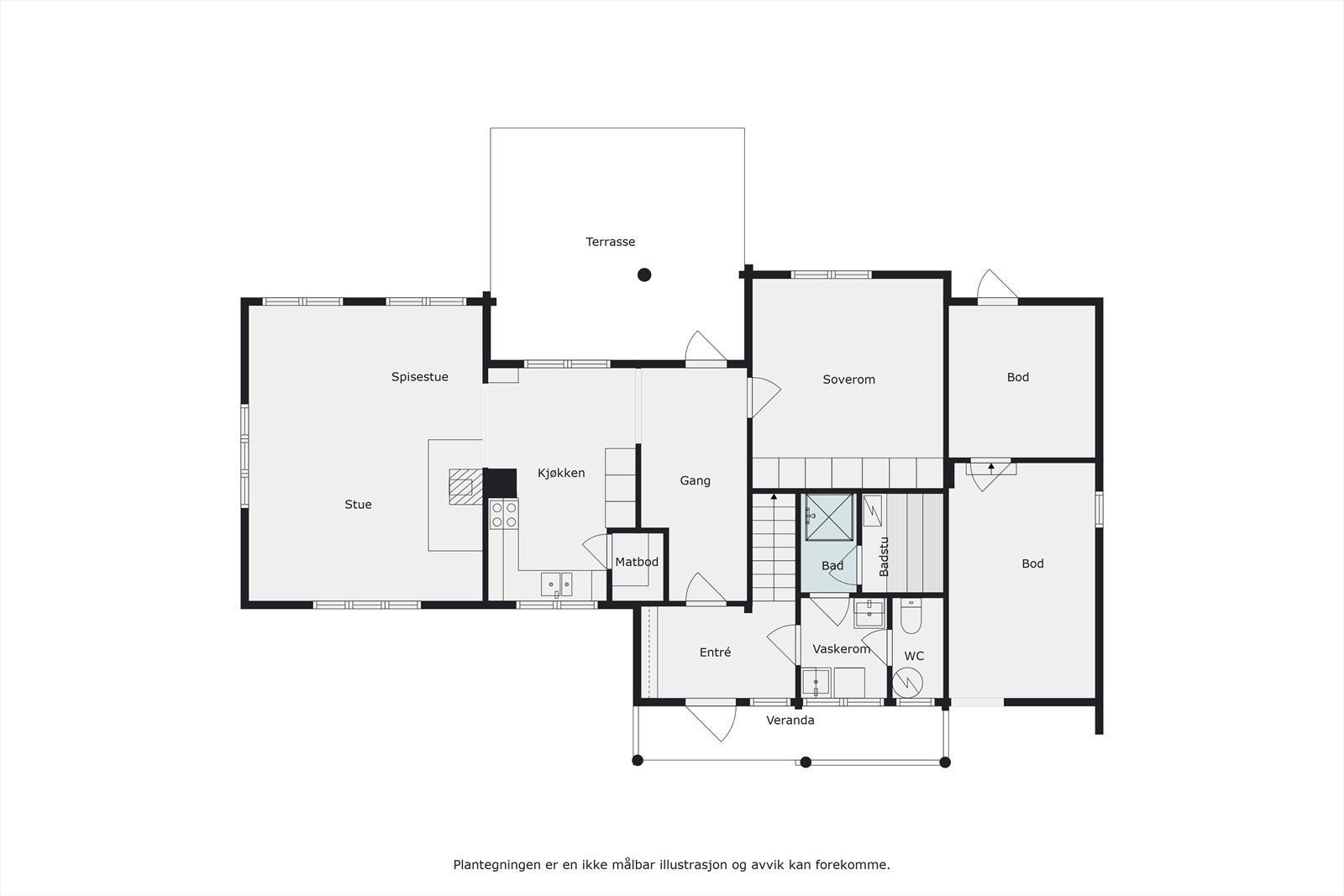 Plantegning 1 etasje hovedhytta Galleribilde
