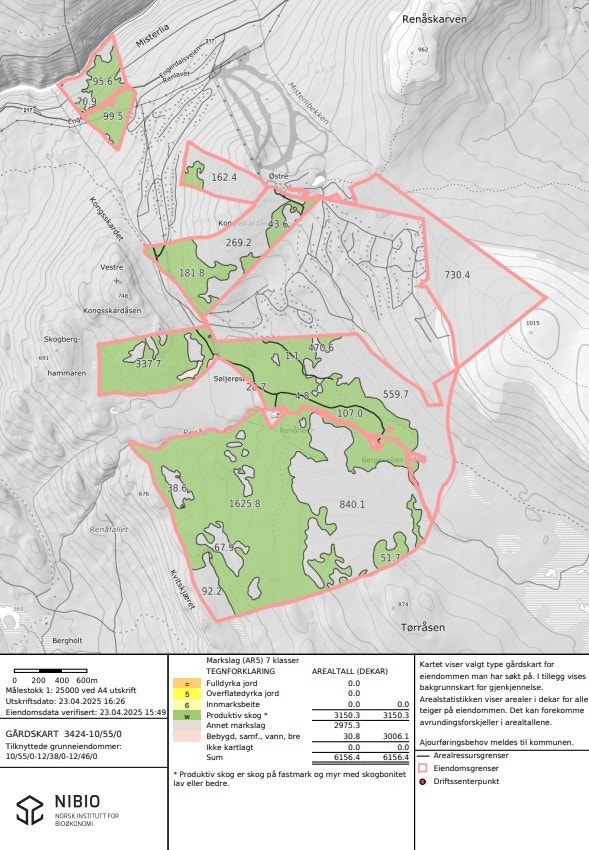 Gårdskart Søljerøsta Galleribilde