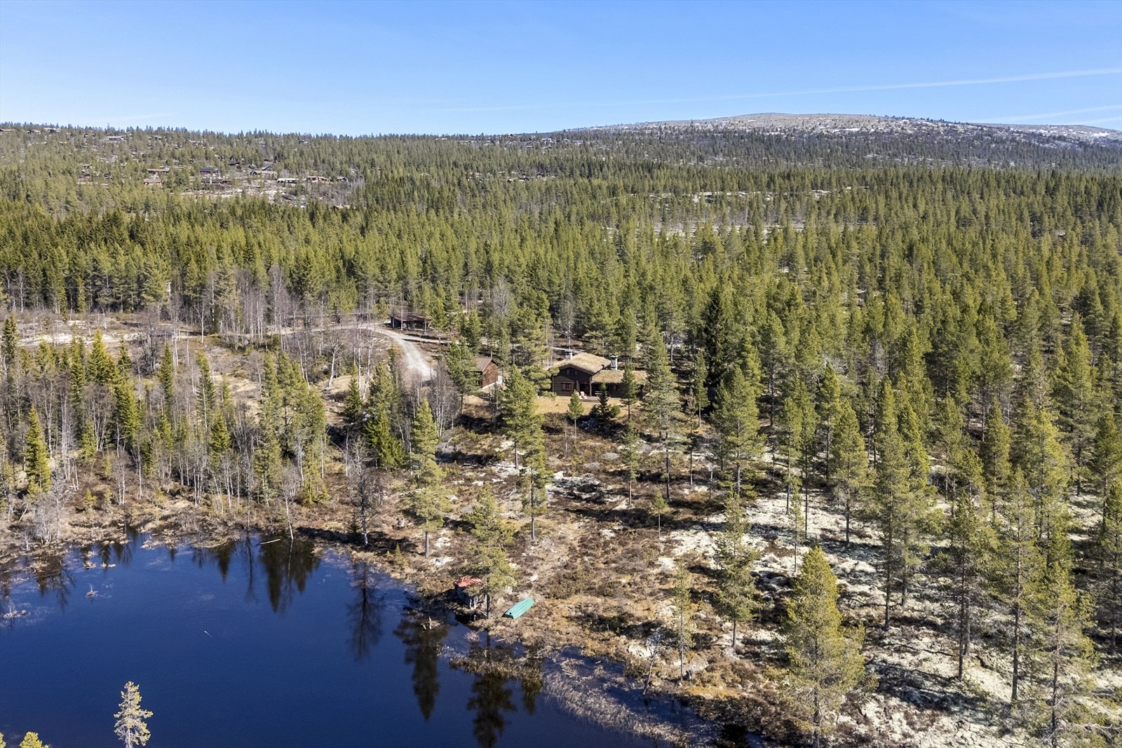 Inntil hyttetunet er det eget privat tjern med fin ørret. Du kan også jakte skogsfugl rett utenfor døren Galleribilde