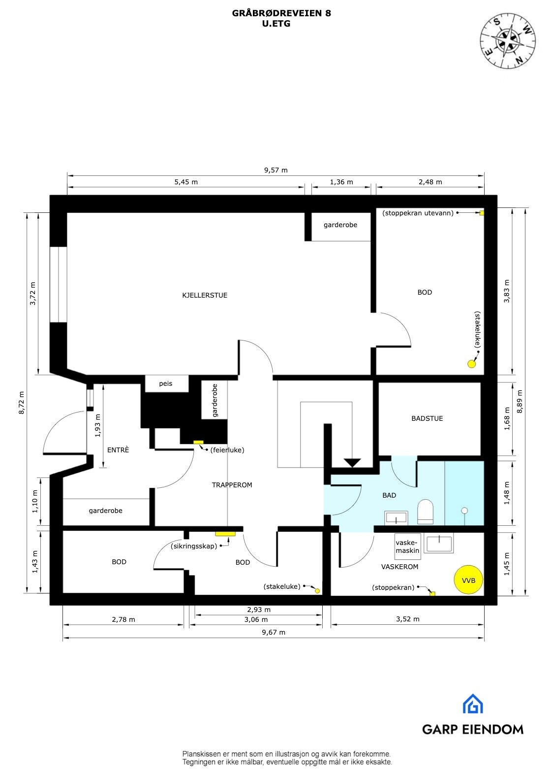 Plantegning u. etasje Galleribilde