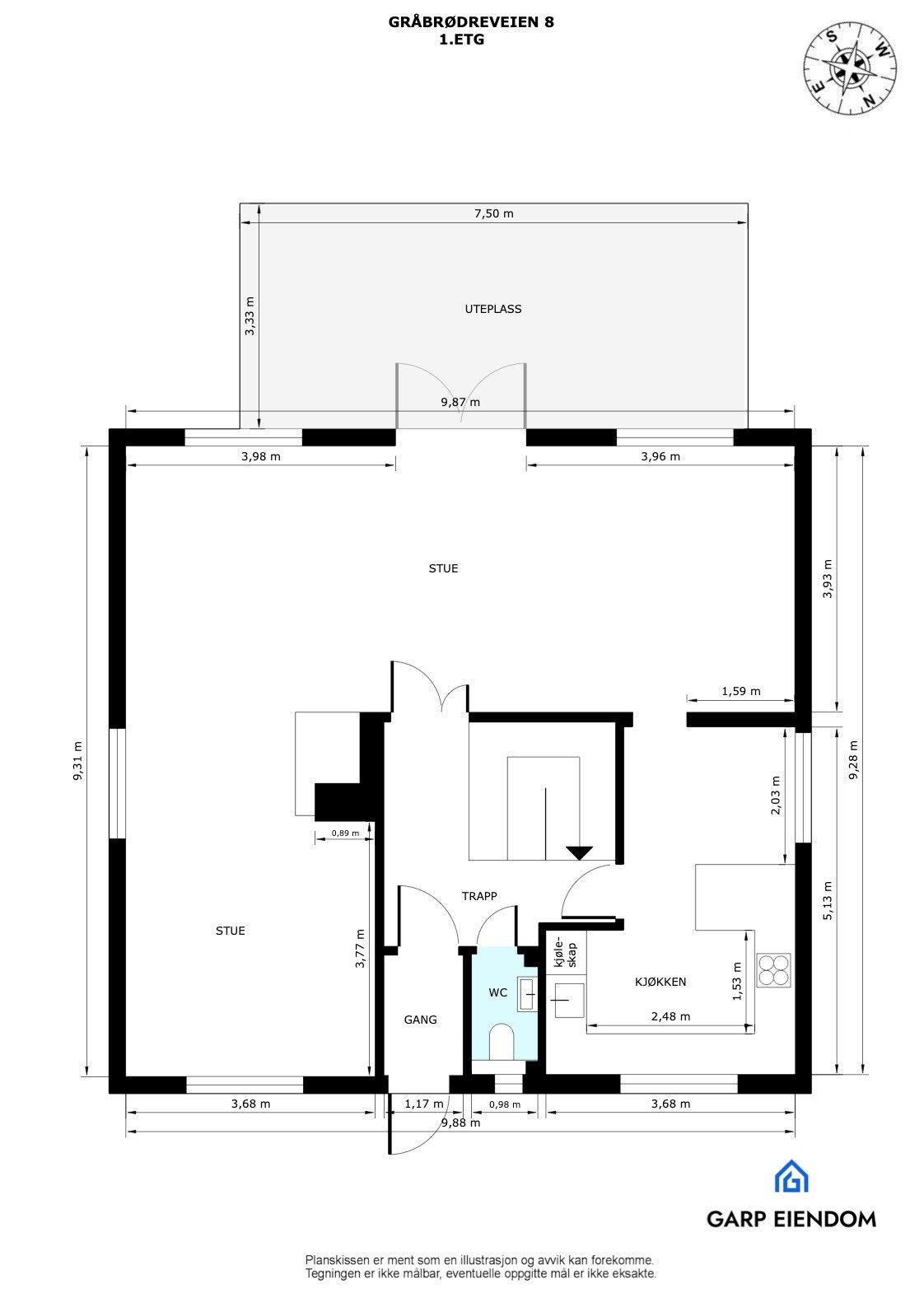 Plantegning 1. etg Galleribilde