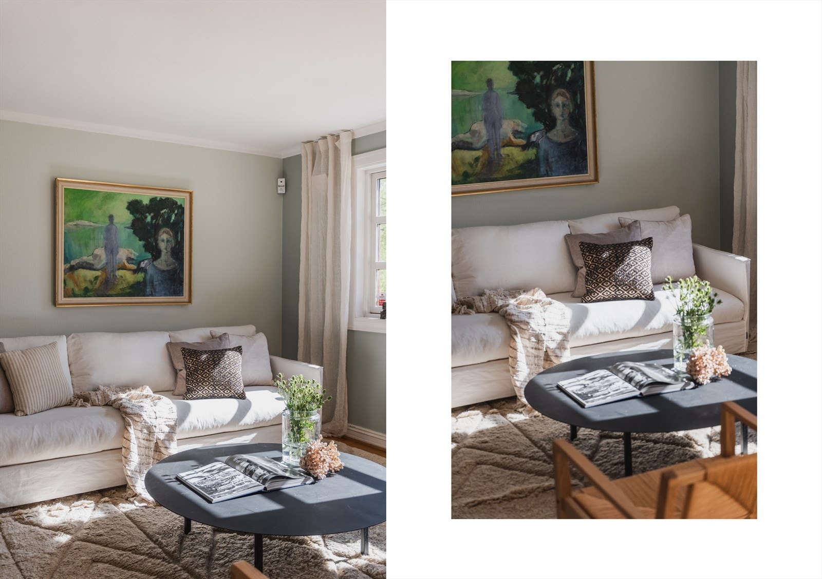 Stue med god plass til sofagruppe Galleribilde