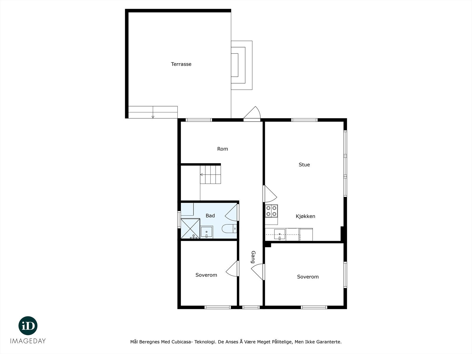 Plantegning 1. etasje - Hybelleilighet Galleribilde