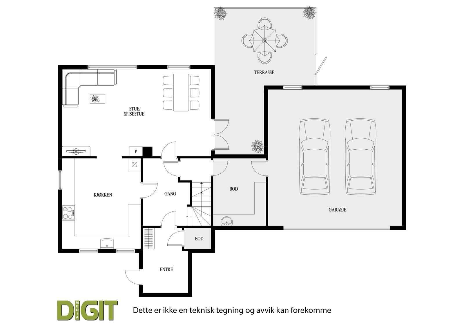 Plantegning 1. etasje. Galleribilde