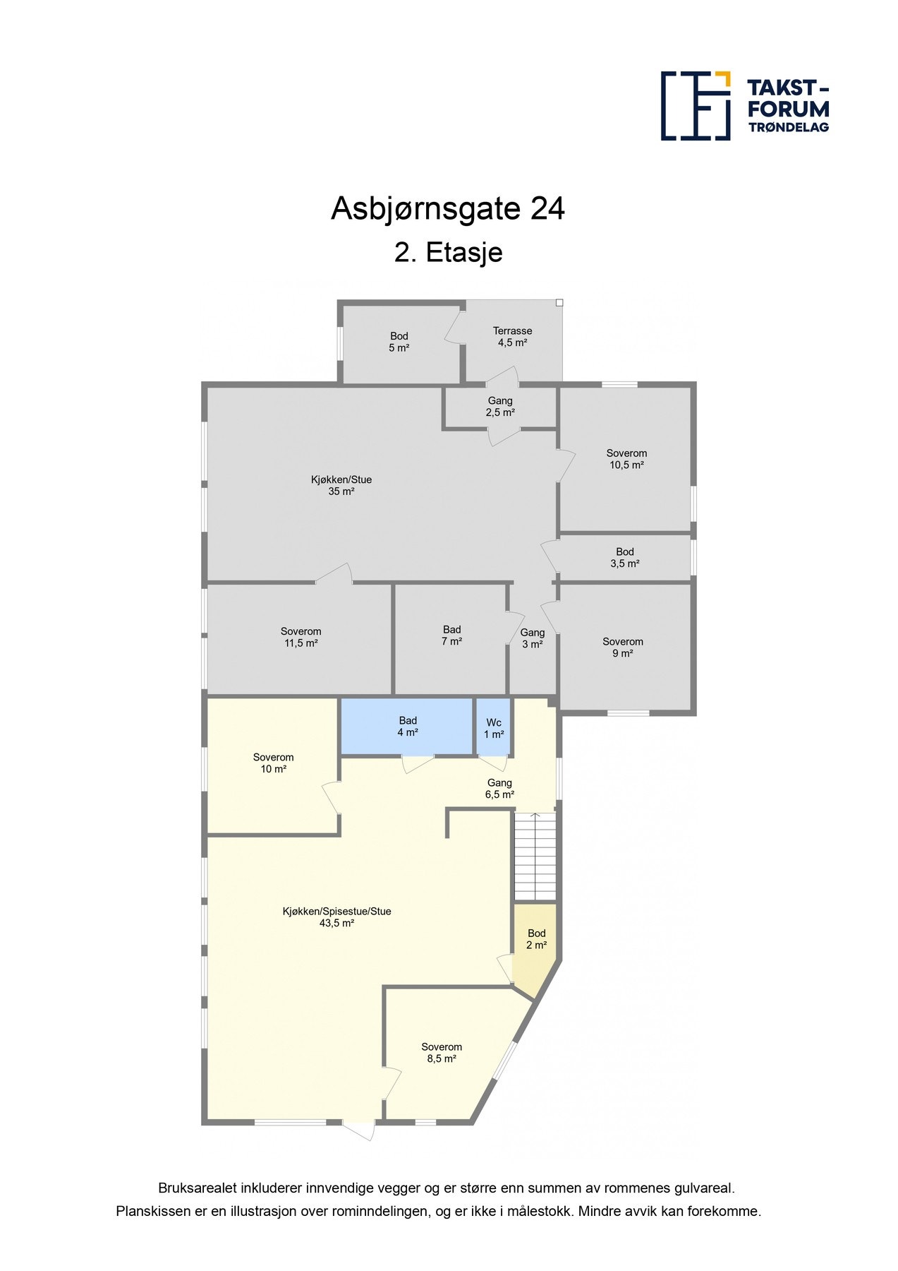 Plan 1 - 6-roms Galleribilde