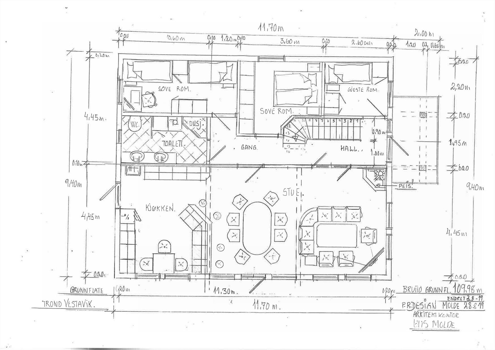 Skisse av tiltenkt enebolig Galleribilde