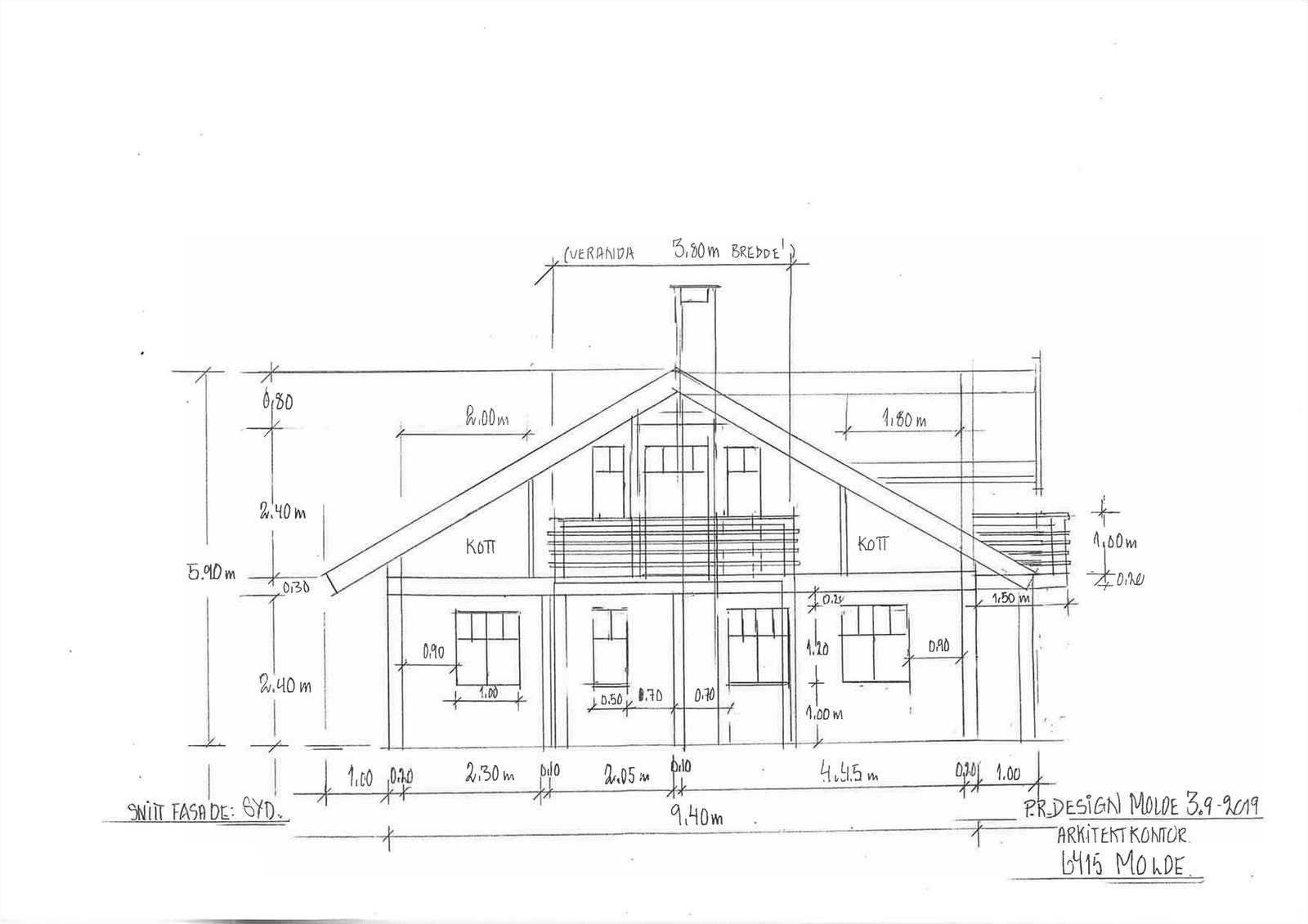 Skisse av tiltenkt enebolig Galleribilde