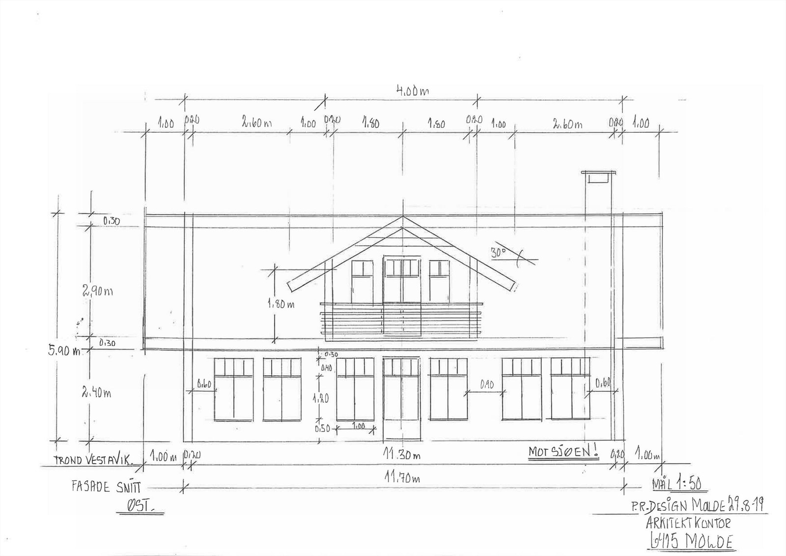 Skisse av tiltenkt enebolig Galleribilde